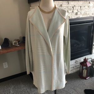 NWT Ivory Multi Long Open Front Cardigan